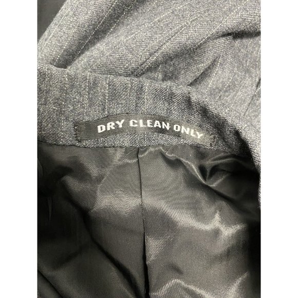 VTG Britches Of Georgetowne Dark Gray Wool Striped Two Button Blazer Jacket 38S - Picture 5 of 12